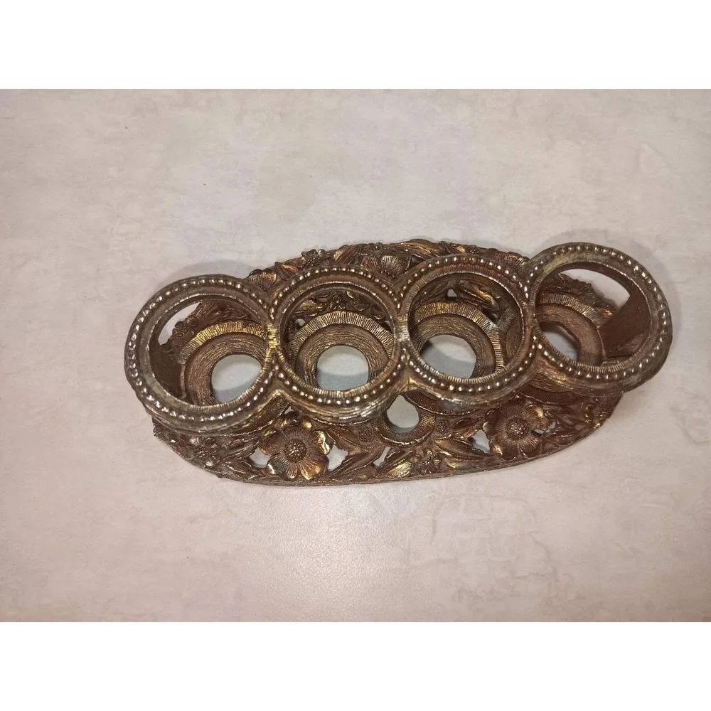 Matson Ormolu Ornate Metal Tube Lipstick Hollywood Regency Holder Vtg 50's READ